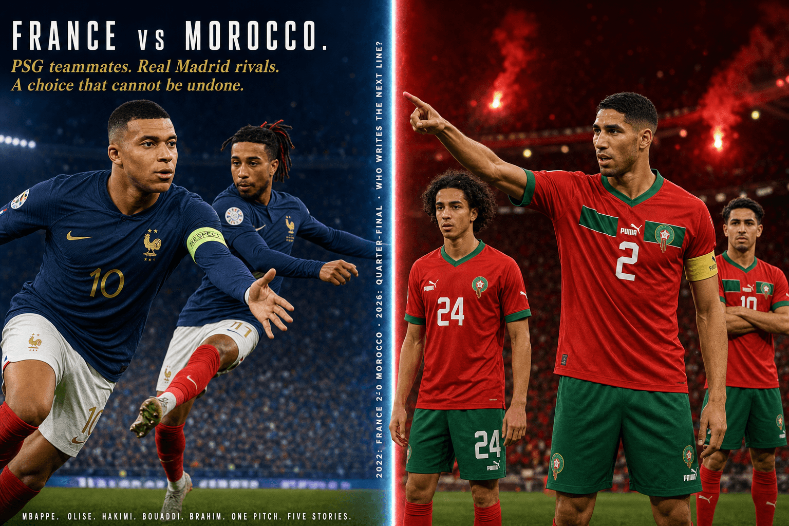 France vs Morocco QF: Olise vs Diaz, Bouaddi vs His Former Country