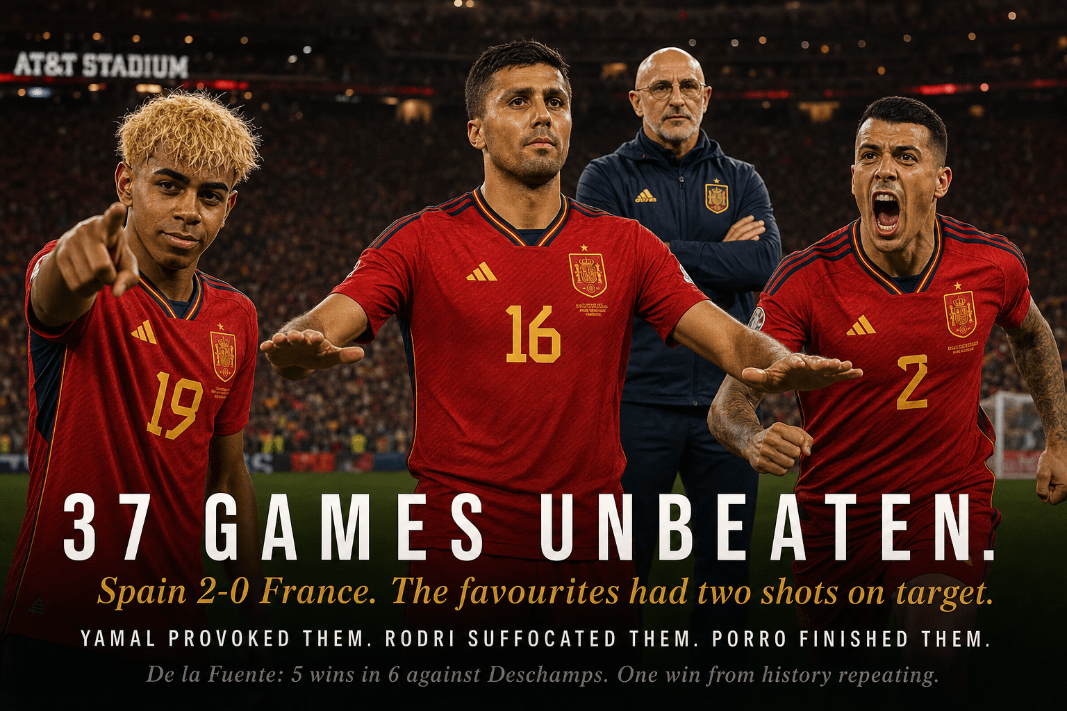 Spain's Unbeaten Run Reaches 37 Games After Beating France